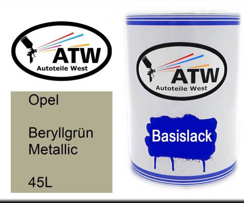 Opel, Beryllgrün Metallic, 45L: 500ml Lackdose, von ATW Autoteile West.